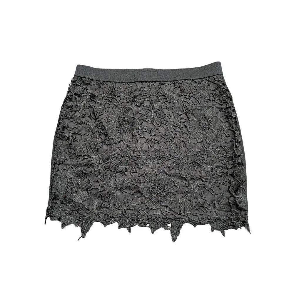 American Eagle Skirt Stretch Knit Lace Front Back Zip Lined Women's Size 12